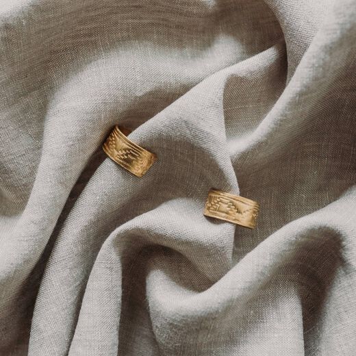 Wide ribbon hoop earrings by Emma Calvert